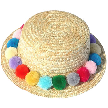 Chapeau de Paille Pompon Fille